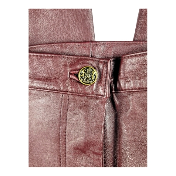 **PLUS SIZE LEATHER** Vintage Via Accenti Women's Straight Leg Leather Pants - Picture 4 of 9